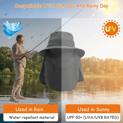 Wide Brim Sun Hat UV Protection Bucket Cap For Men Women Hiking Camping Fishing Safari Hat With Nec 4