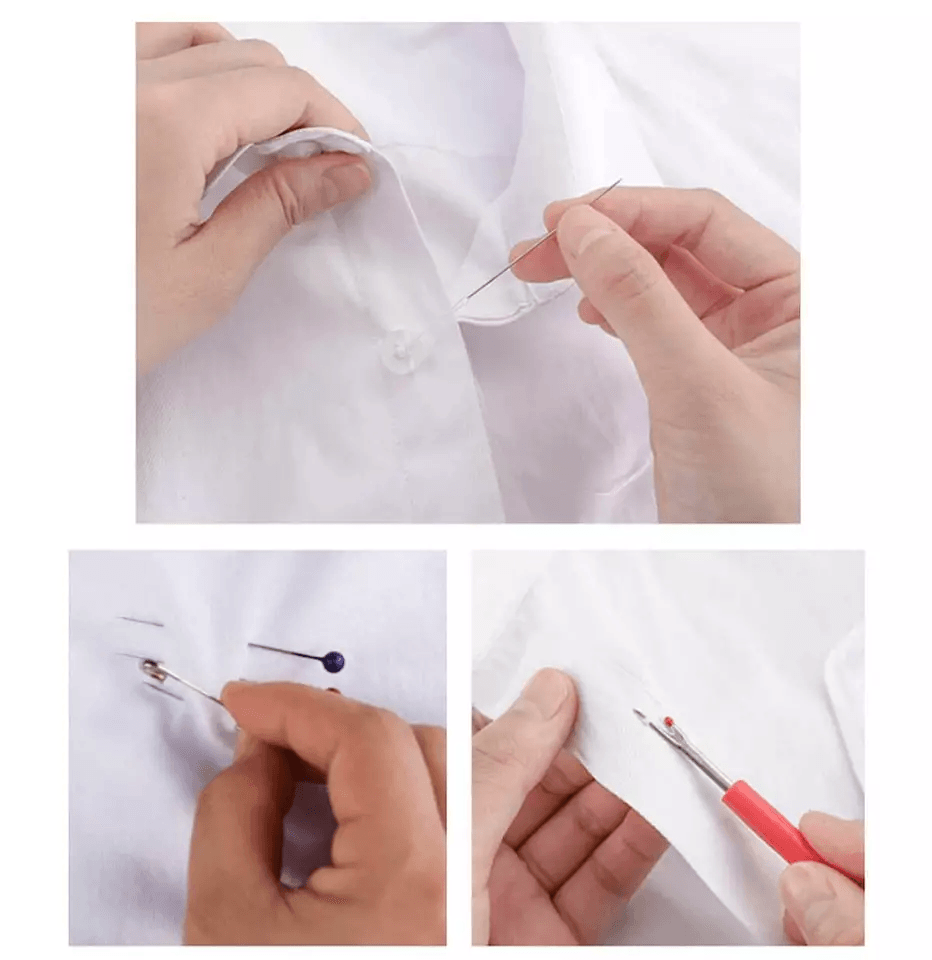 Compact Sewing Kit Thread Threader Needle Tape Measure Scissors Thimble Travel  Home Repair Set In  6