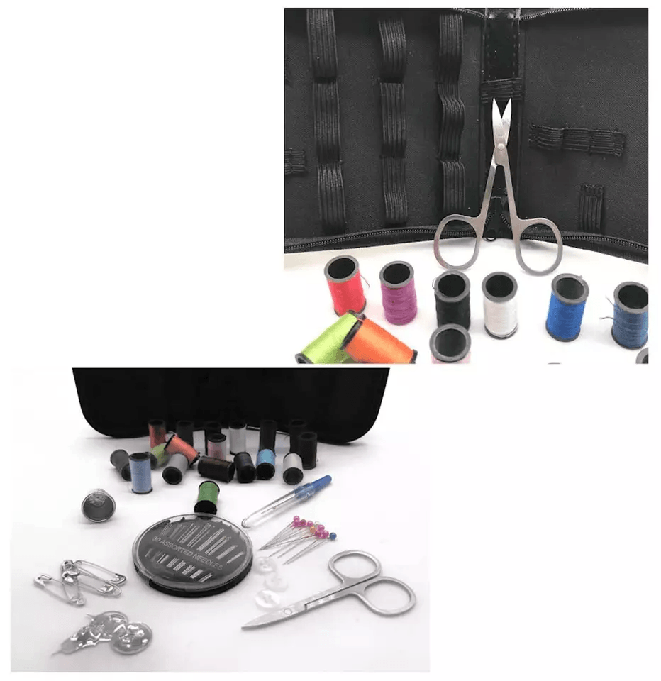 Compact Sewing Kit Thread Threader Needle Tape Measure Scissors Thimble Travel  Home Repair Set In  2