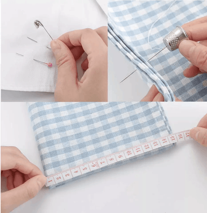 Compact Sewing Kit Thread Threader Needle Tape Measure Scissors Thimble Travel  Home Repair Set In  8