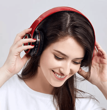 Super Bass Wireless Bluetooth Headphones Foldable Stereo Over Ear Earphones With Mic LED Light For  5