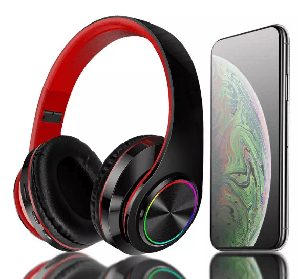 Super Bass Wireless Bluetooth Headphones Foldable Stereo Over Ear Earphones With Mic LED Light For  2