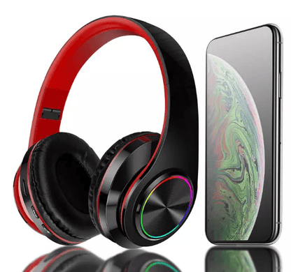 Super Bass Wireless Bluetooth Headphones Foldable Stereo Over Ear Earphones With Mic LED Light For  2