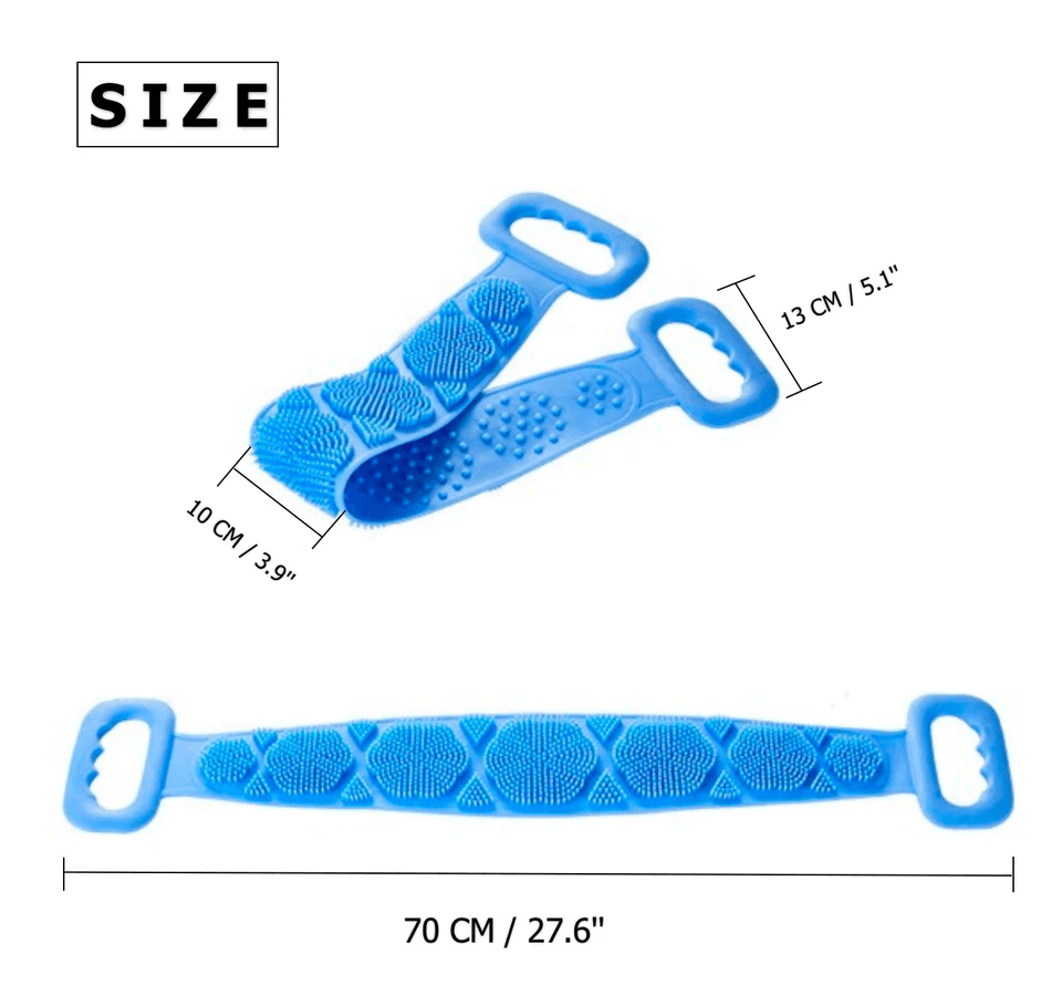 Silicone Bath Towel Back Brush Scrubber DualSided Exfoliating Body Wash Tool 6