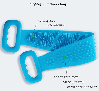 Silicone Bath Towel Back Brush Scrubber DualSided Exfoliating Body Wash Tool 2