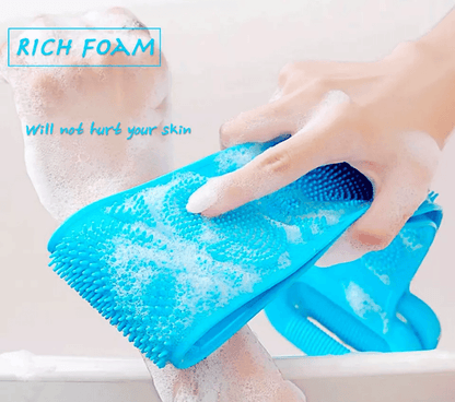 Silicone Bath Towel Back Brush Scrubber DualSided Exfoliating Body Wash Tool 4