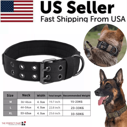 Wide Tactical Heavy Duty Nylon Large Dog Collar Military Style With Metal Buckle For Big Dogs Neopr 5