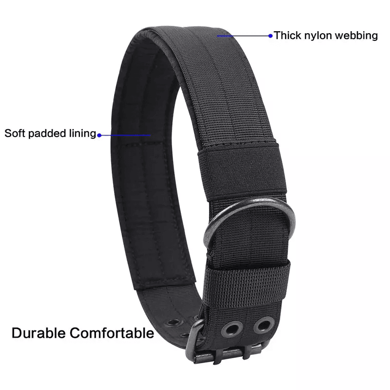 Wide Tactical Heavy Duty Nylon Large Dog Collar Military Style With Metal Buckle For Big Dogs Neopr 4