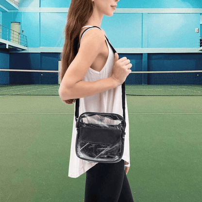 Clear PVC Tote Bag with Zipper, Stadium Approved Transparent Handbag for Sports & Events