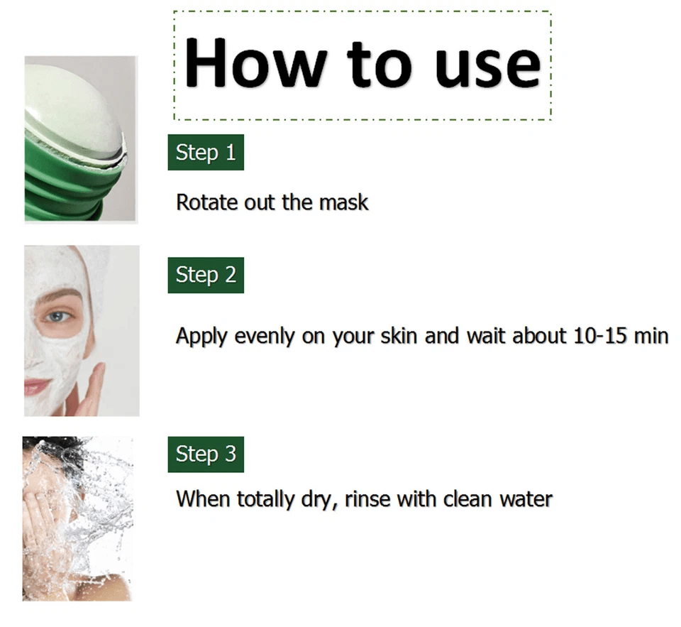 Green Tea Facial Mask Stick Set Pore Purifying Oil Control  Acne Treatment 4