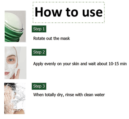 Green Tea Facial Mask Stick Set Pore Purifying Oil Control  Acne Treatment 4