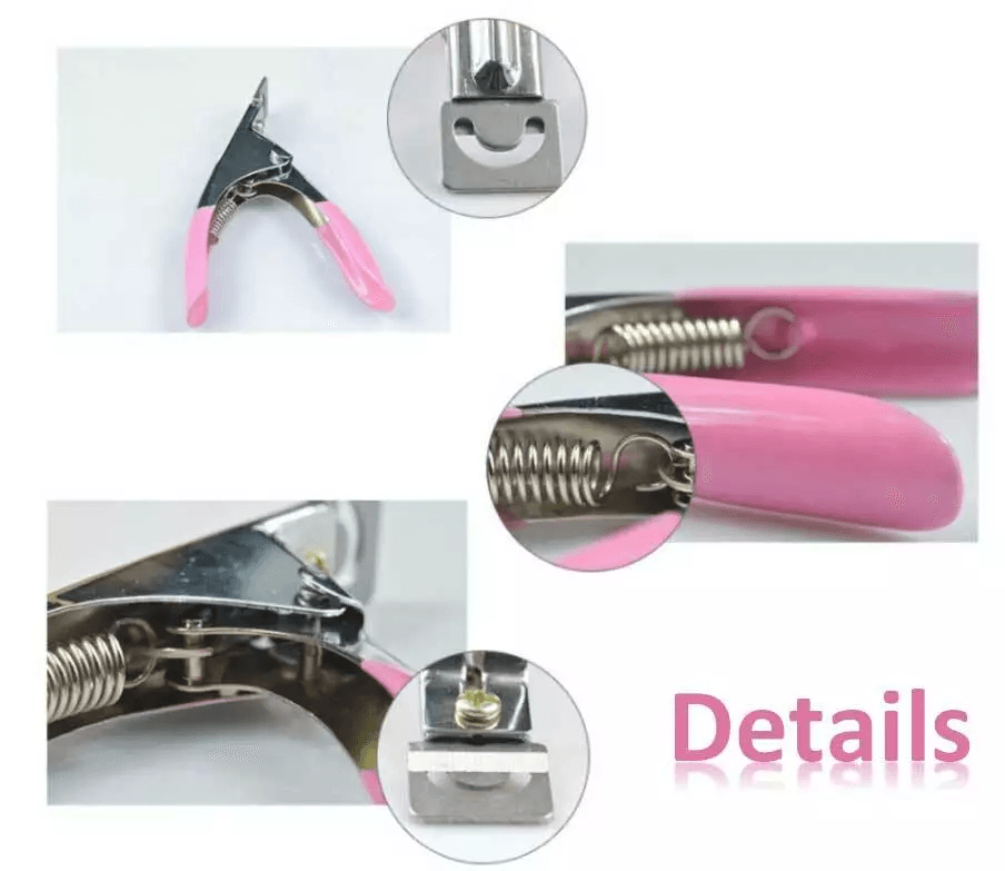 Professional Acrylic False Nail Tip Cutter Clipper Pink SpringLoaded Nail Trimmer For Manicure Fake 5
