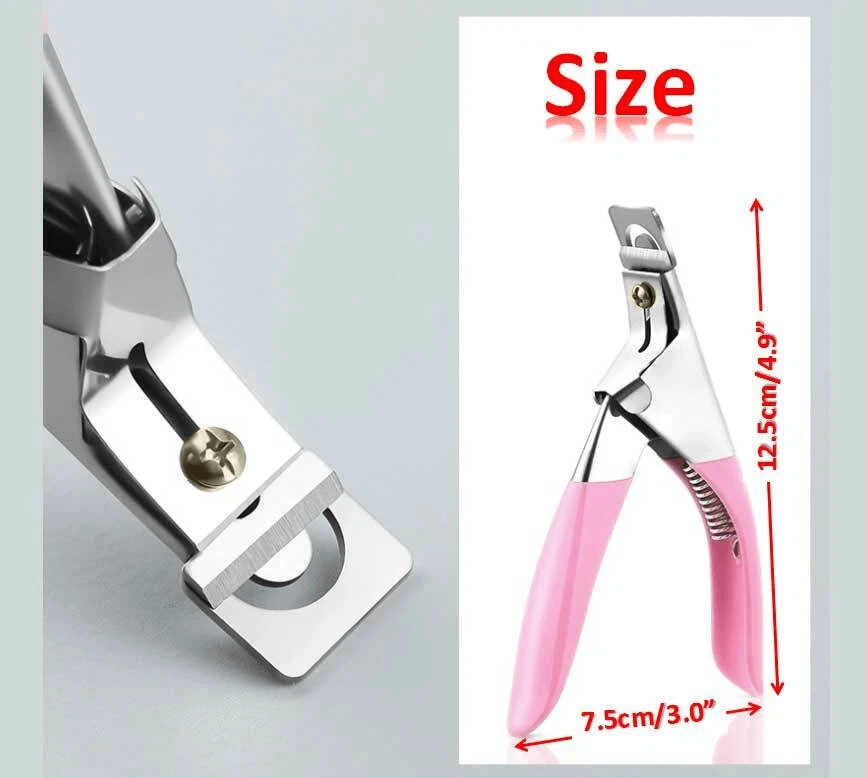 Professional Acrylic False Nail Tip Cutter Clipper Pink SpringLoaded Nail Trimmer For Manicure Fake 8
