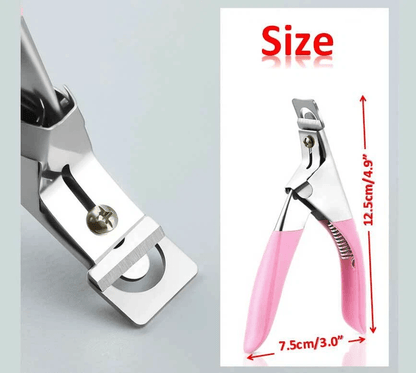 Professional Acrylic False Nail Tip Cutter Clipper Pink SpringLoaded Nail Trimmer For Manicure Fake 8