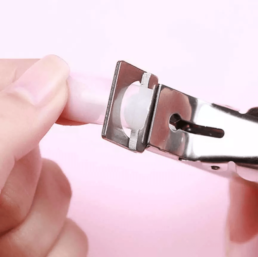 Professional Acrylic False Nail Tip Cutter Clipper Pink SpringLoaded Nail Trimmer For Manicure Fake 1