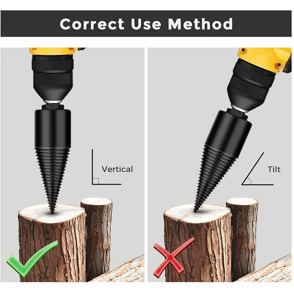 Wood Splitter Drill Bit Set High Speed Twist Firewood Cone Screw Driver For Efficient Log Splitting 3