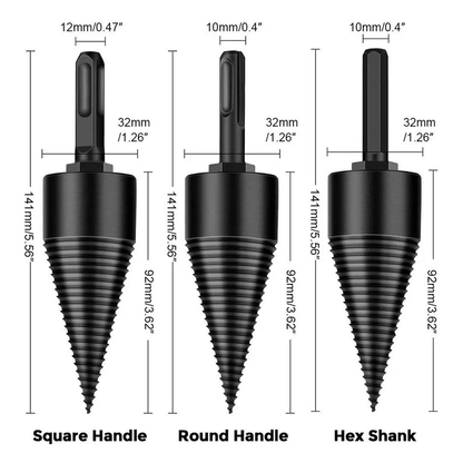 Wood Splitter Drill Bit Set High Speed Twist Firewood Cone Screw Driver For Efficient Log Splitting 5