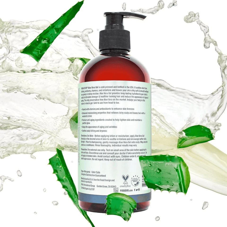 Natural Aloe Vera Gel For Skin  Hair Organic Lavender Enriched Sunburn  Eczema Treatment Soothing H 6
