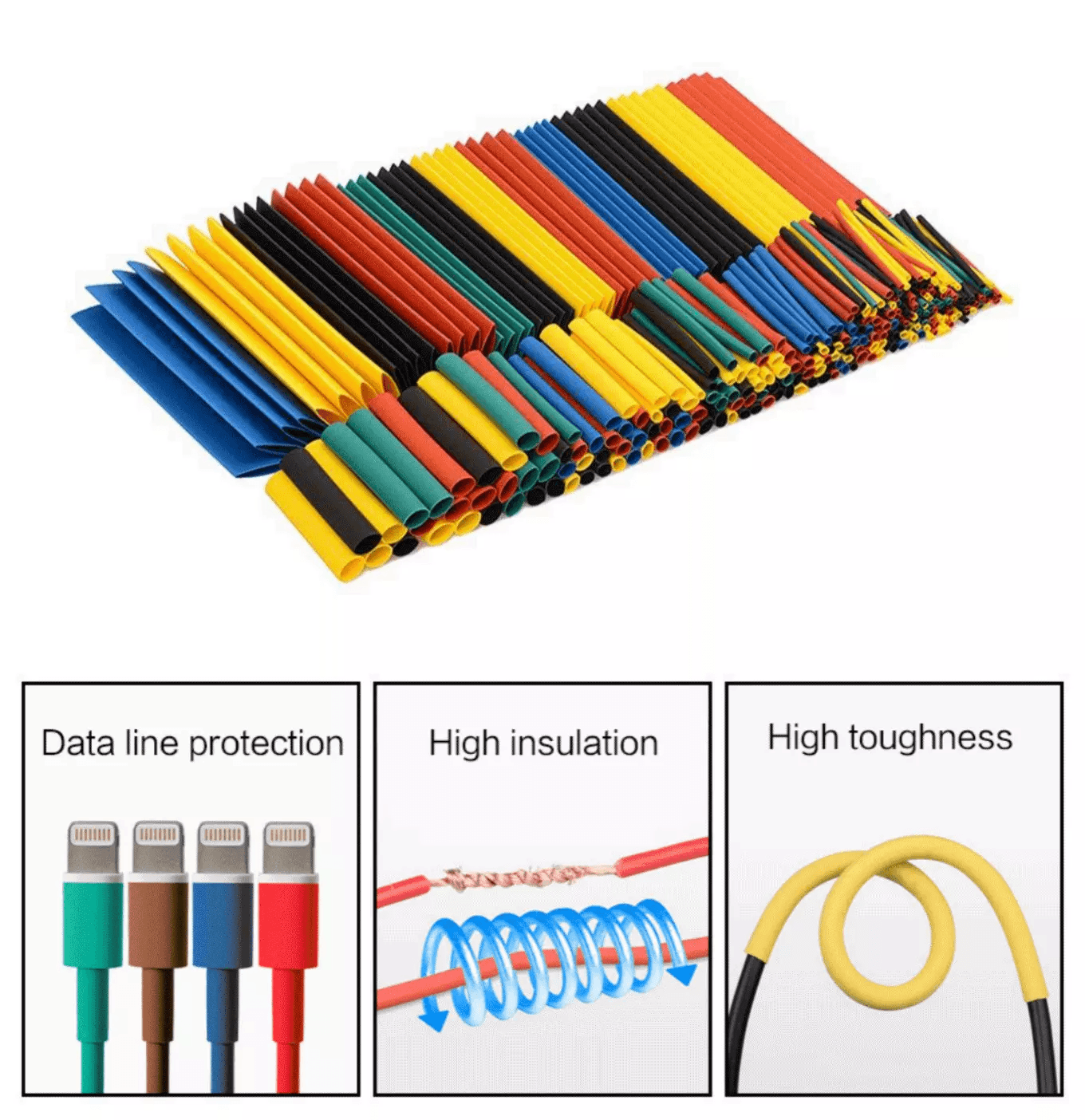 560Pcs Heat Shrink Tubing Kit Wire Cable Sleeve Assortment With Case For Automotive Marine Electric 6