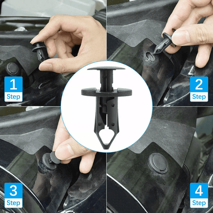 8mm Car Bumper Clips Retainer Rivets Fastener Push Fender Plastic Kit 2