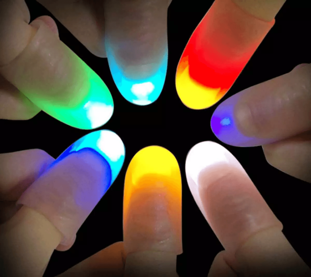LED Finger Thumbs Light Prank Trick  MultiColor Magic Prop For Parties Bars And Shows 1