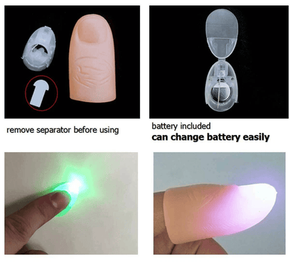 LED Finger Thumbs Light Prank Trick  MultiColor Magic Prop For Parties Bars And Shows 7
