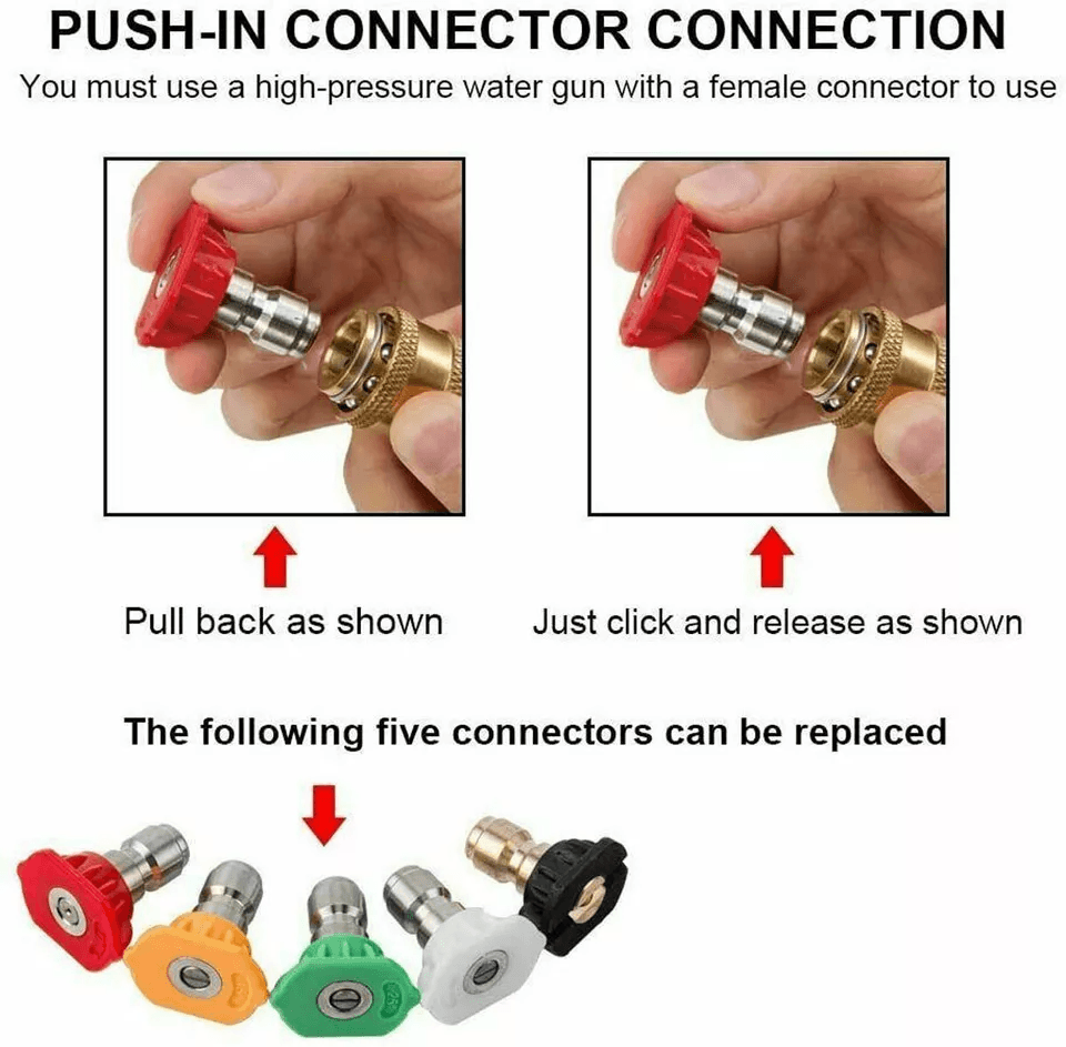 Pressure Washer Spray Tips Nozzles High Power Kit Pack Quick Connect Set For Power Washers Car Roof 8