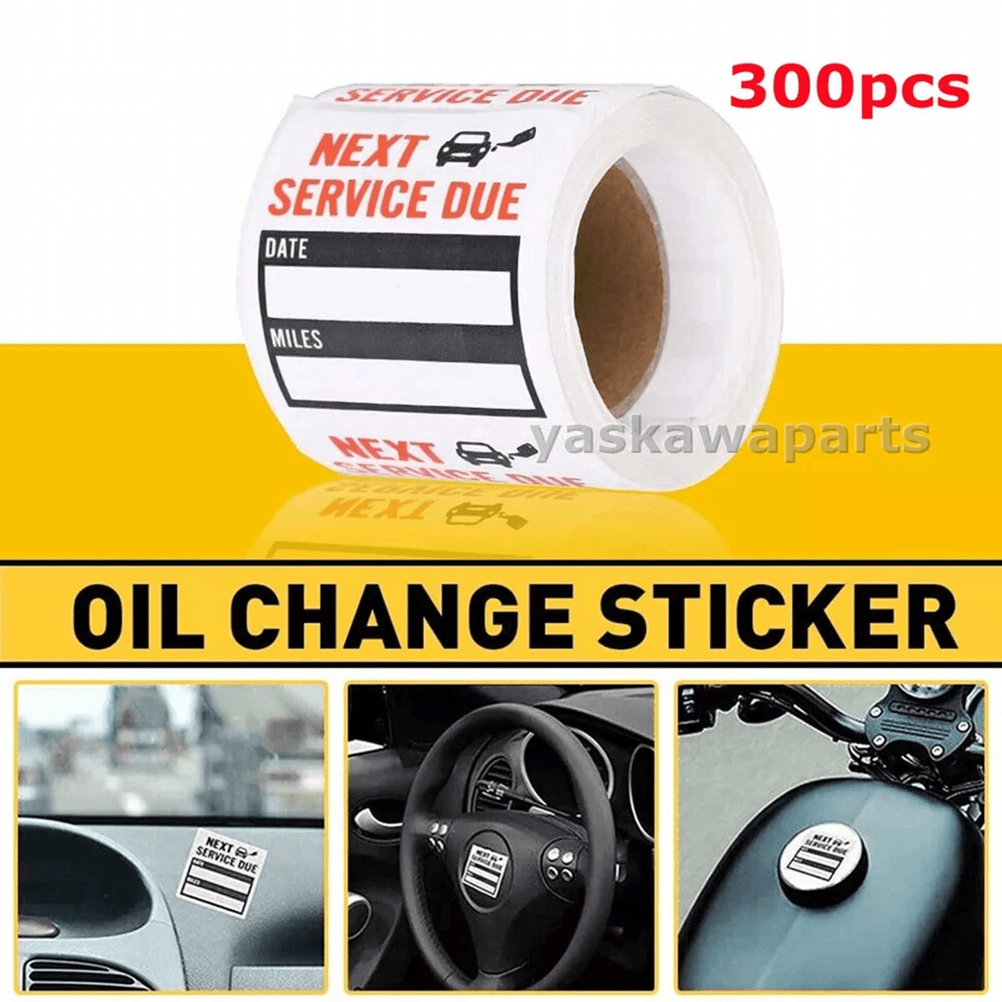 300 Oil Change Service Reminder Stickers Clear Window Lite Pack Waterproof Writable Labels For Auto 1