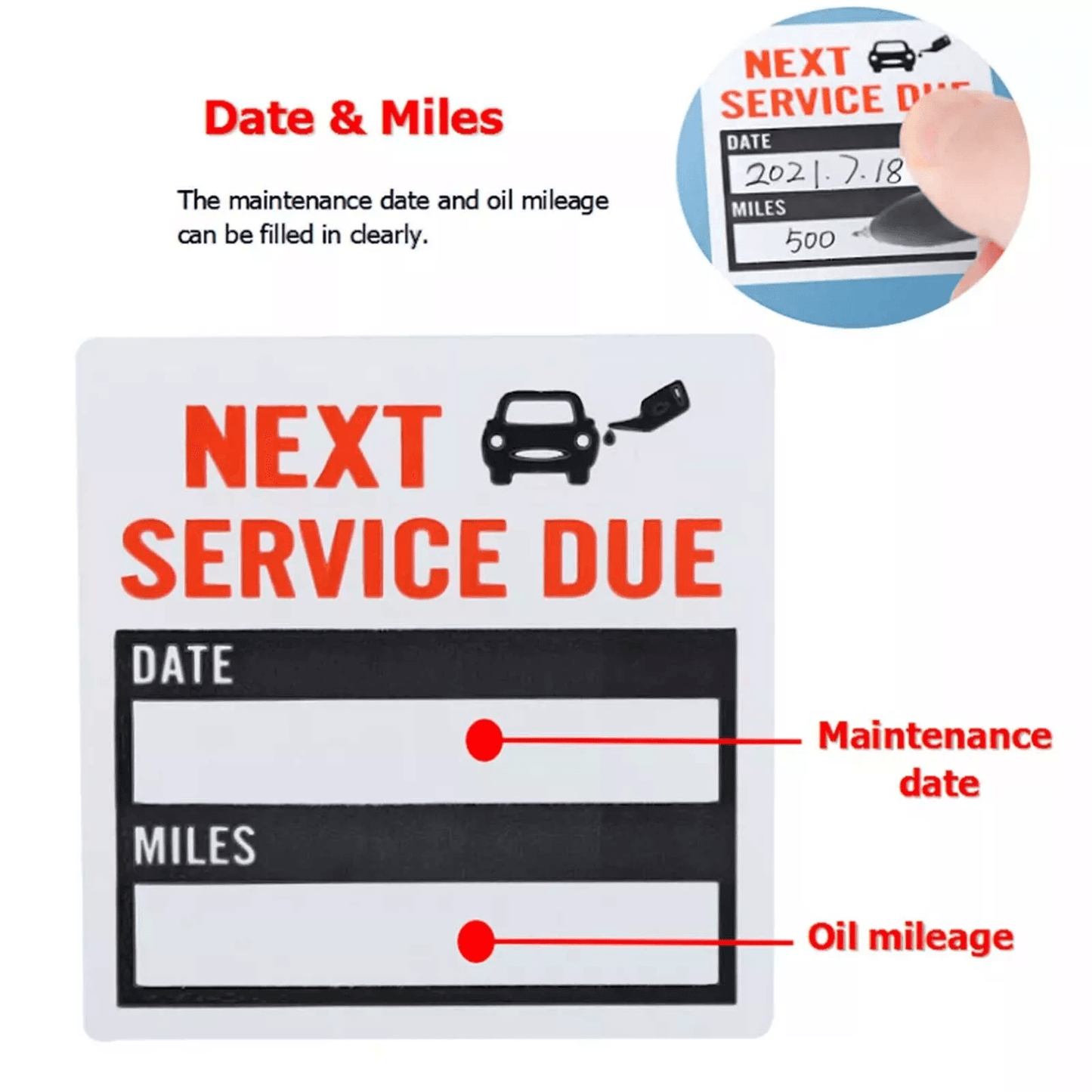 300 Oil Change Service Reminder Stickers Clear Window Lite Pack Waterproof Writable Labels For Auto 3