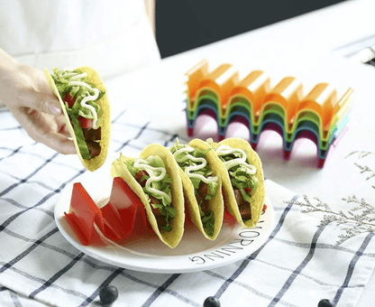 WaveShaped Taco Shell Holder Tray Holds 4 Tacos Each Durable Mexican Taco Stand Set For Parties 3
