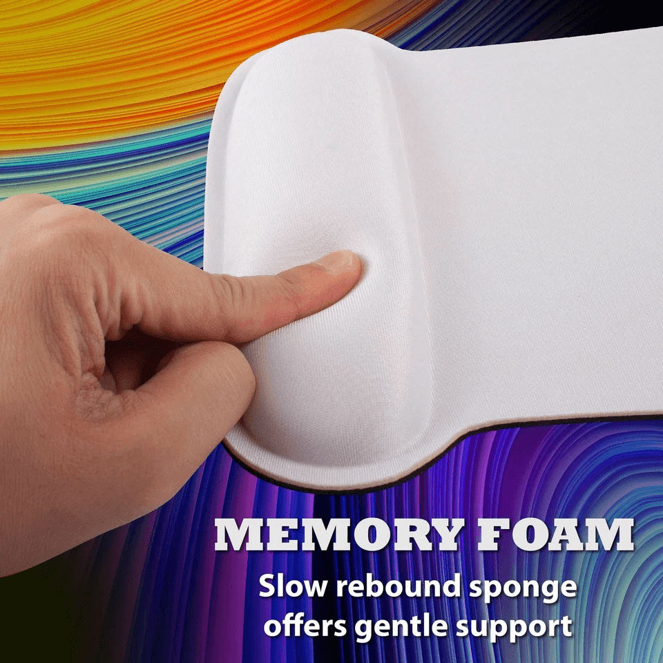 Ergonomic Mouse Pad Wrist Rest Memory Foam Support Comfort For PC Laptop Computer White NonSlip Mou 2