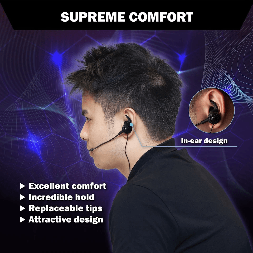 InEar PC Music Gaming Headset Headphone Earphone Stereo Sound With Dual Mic For PS4 Xbox Laptop Mob 3