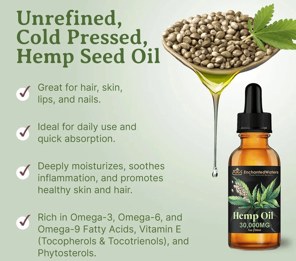 Organic Hemp Oil ColdPressed Pure Unrefined Virgin Hemp Seed Oil For Stress Pain  Sleep Food Grade  1