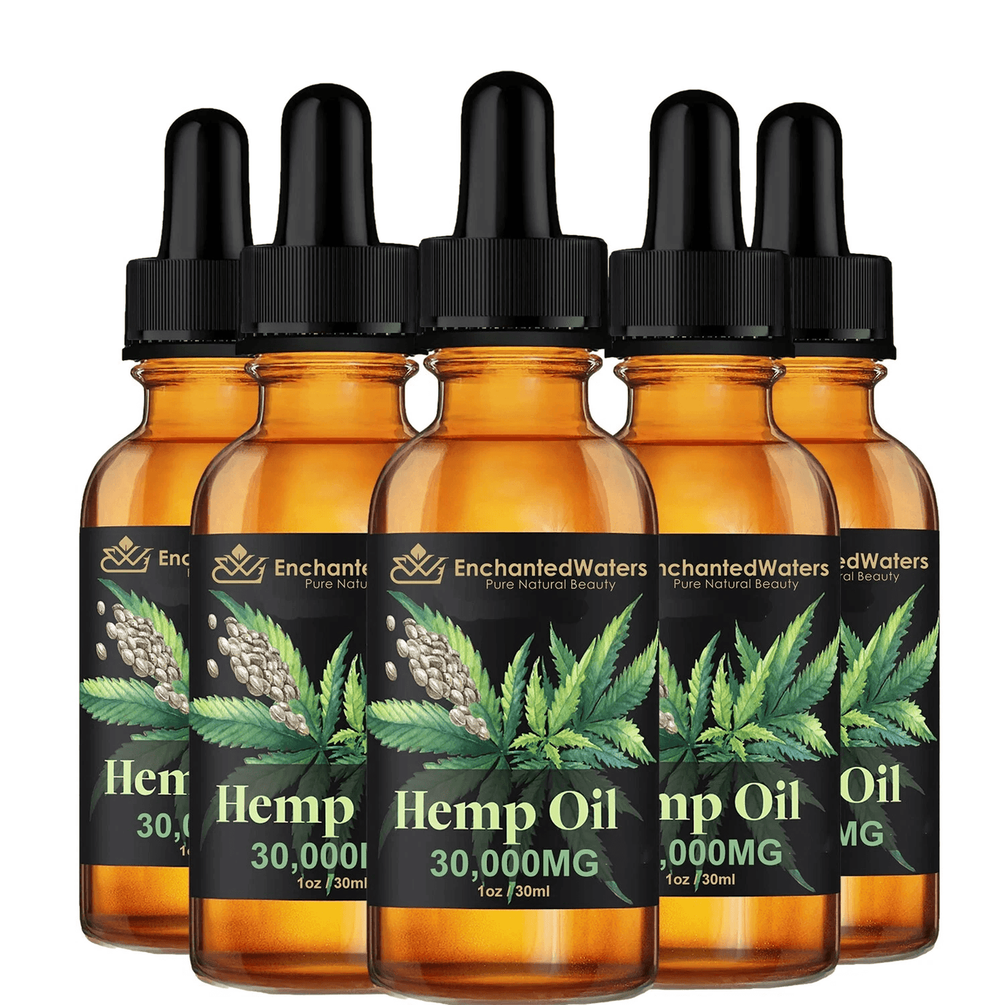 Organic Hemp Oil Cold-Pressed, Pure Unrefined Virgin Hemp Seed Oil for Stress, Pain & Sleep, Food Grade & Non-GMO