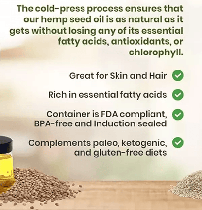 Organic Hemp Oil ColdPressed Pure Unrefined Virgin Hemp Seed Oil For Stress Pain  Sleep Food Grade  6
