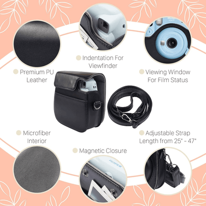 Black Case Bag Cover For Fujifilm Instax Mini 11 Instant Camera With Strap Travel  Gift Ready 3