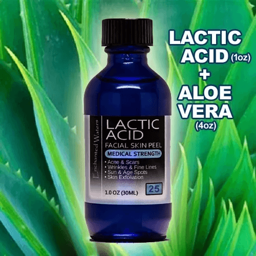 Lactic Acid Skin Peel 25% with 100% Pure Organic Aloe Vera Gel Moisturizer Medical Strength AHA Face Exfoliant for Acne