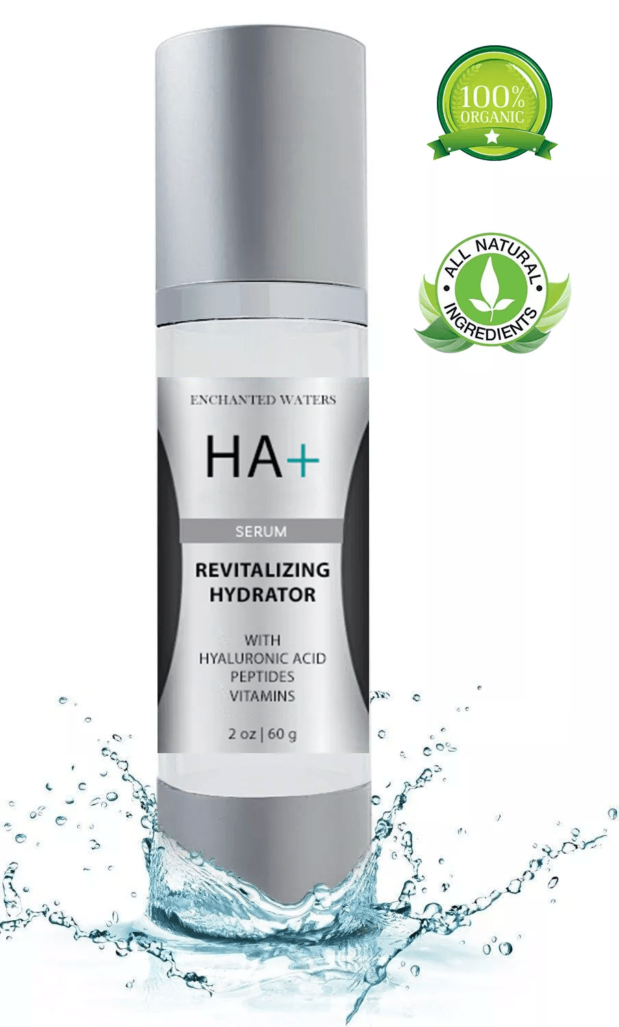 Hyaluronic Acid Serum Anti-Aging Wrinkle Rejuvenating Hydrator with Peptides Vitamins for Face, Eyes Skin 8 Hour Boost