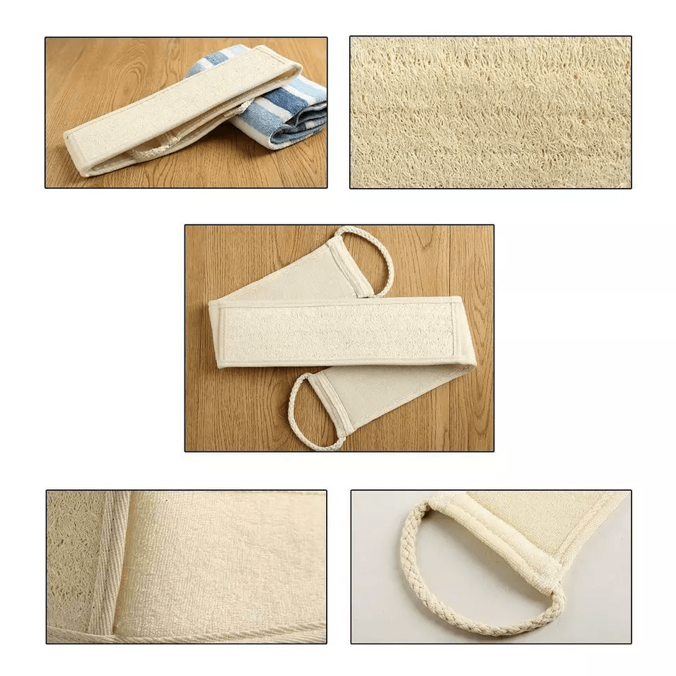 Soft Natural Sisal Fiber Back Strap Exfoliator Scrubber Spa Body Skin Brush For Deep Cleansing  Gen 3