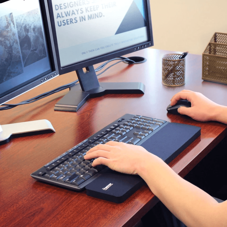 Black Keyboard Wrist Rest Anti Slip Ergonomic Support Cushion Comfort For Typing And Gaming 1