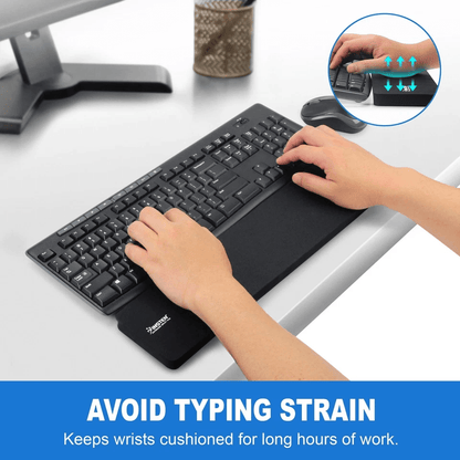 Black Keyboard Wrist Rest Anti Slip Ergonomic Support Cushion Comfort For Typing And Gaming 4