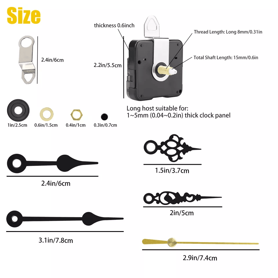 Silent Quartz Wall Clock Movement Mechanism With DIY Replacement Hands Easy Clock Repair Tool Parts 7