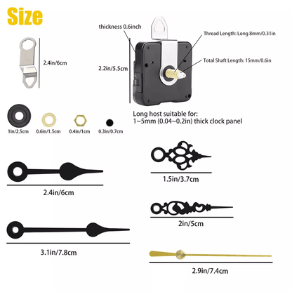 Silent Quartz Wall Clock Movement Mechanism With DIY Replacement Hands Easy Clock Repair Tool Parts 7