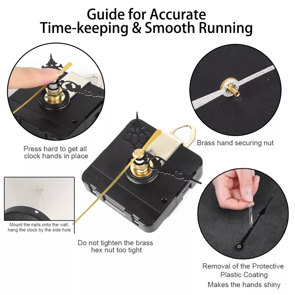 Silent Quartz Wall Clock Movement Mechanism With DIY Replacement Hands Easy Clock Repair Tool Parts 4