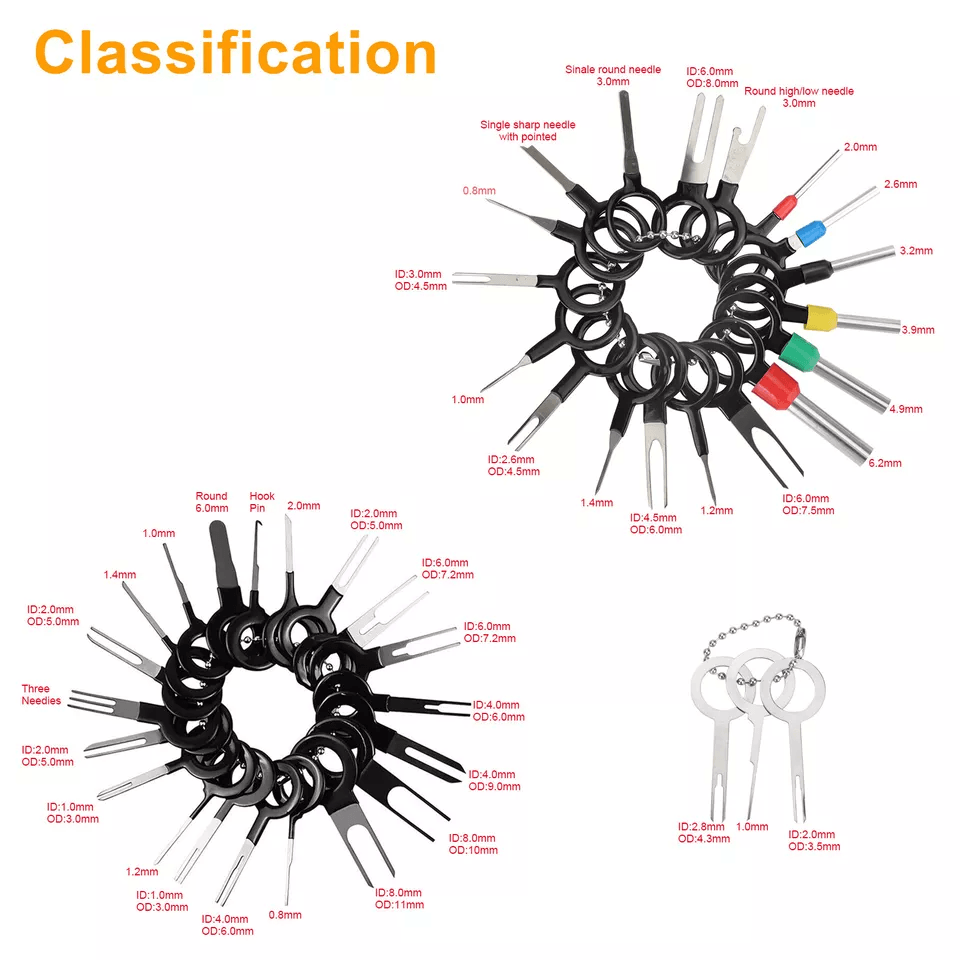 Electrical Pin Ejector Wire Kit Extractor Connector Puller Terminal Removal Tool Set For Car Bike   3