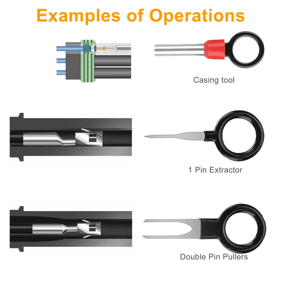 Electrical Pin Ejector Wire Kit Extractor Connector Puller Terminal Removal Tool Set For Car Bike   2
