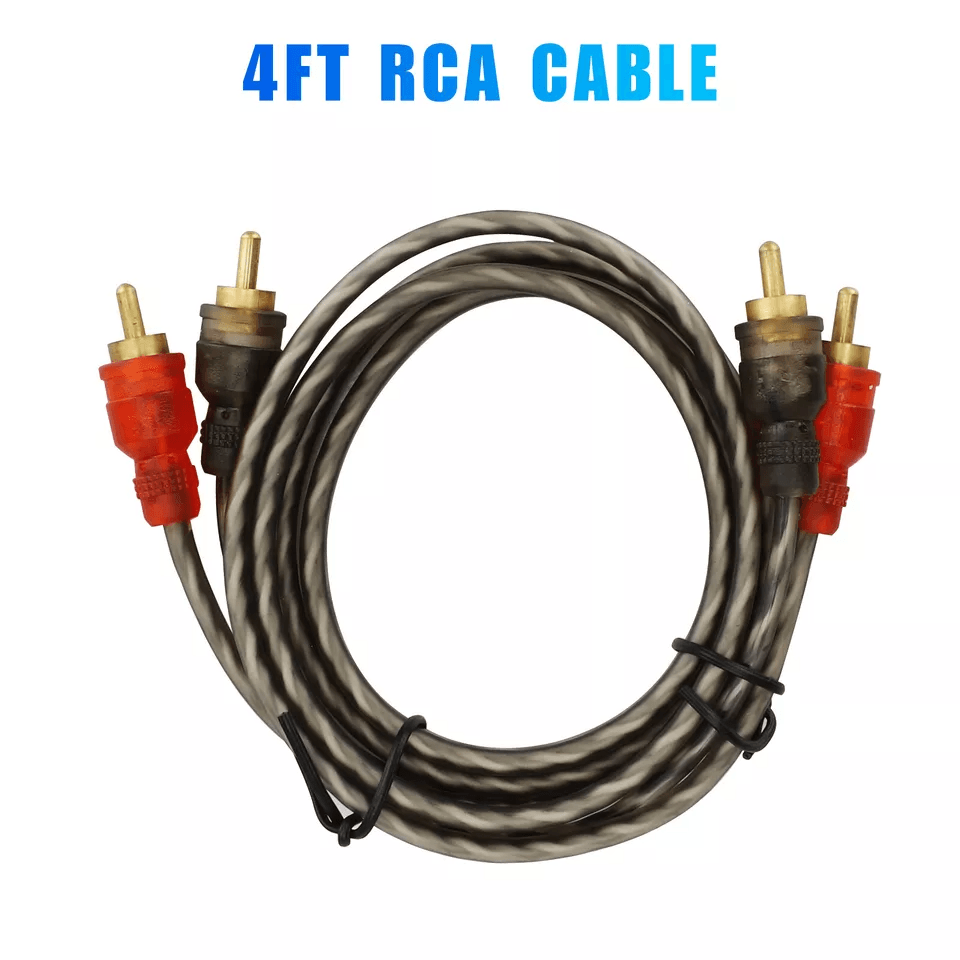 Premium 2Channel RCA Cables Twisted Pair Car Audio Shielded Interconnect Amp Wire With Copper Core  5