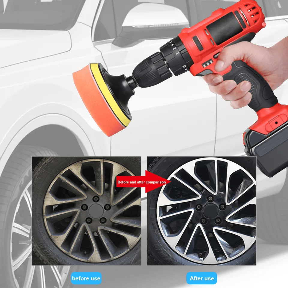 Car Buffing Pads Polishing Sponge Set Waxing Foam Polisher Kit For Drill SwirlFree High Gloss Auto  3