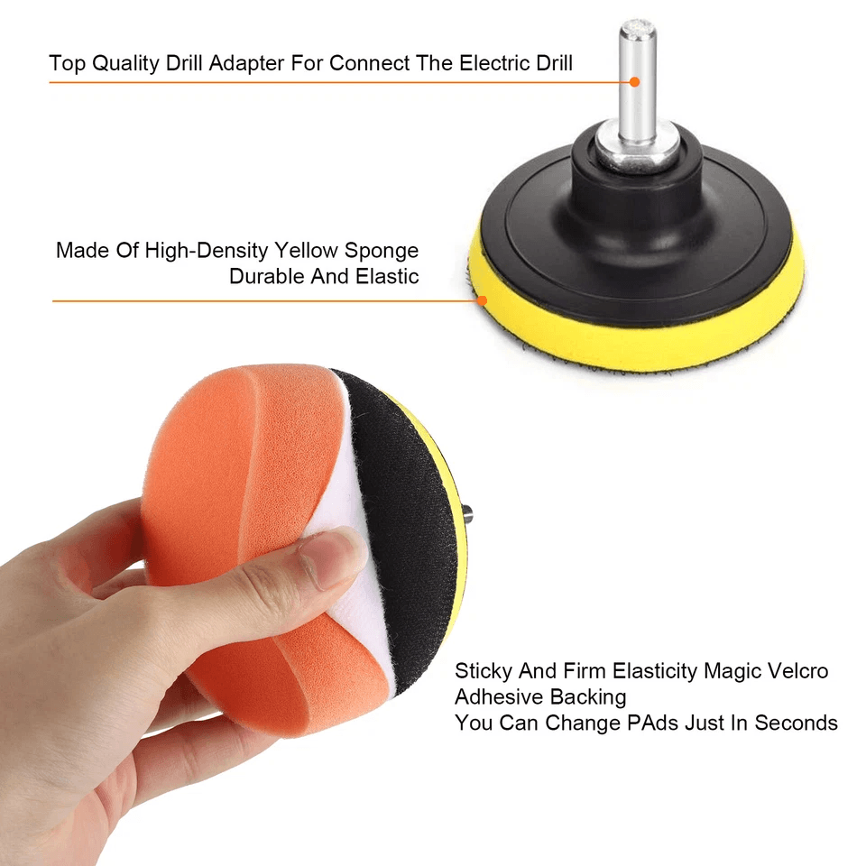 Car Buffing Pads Polishing Sponge Set Waxing Foam Polisher Kit For Drill SwirlFree High Gloss Auto  4