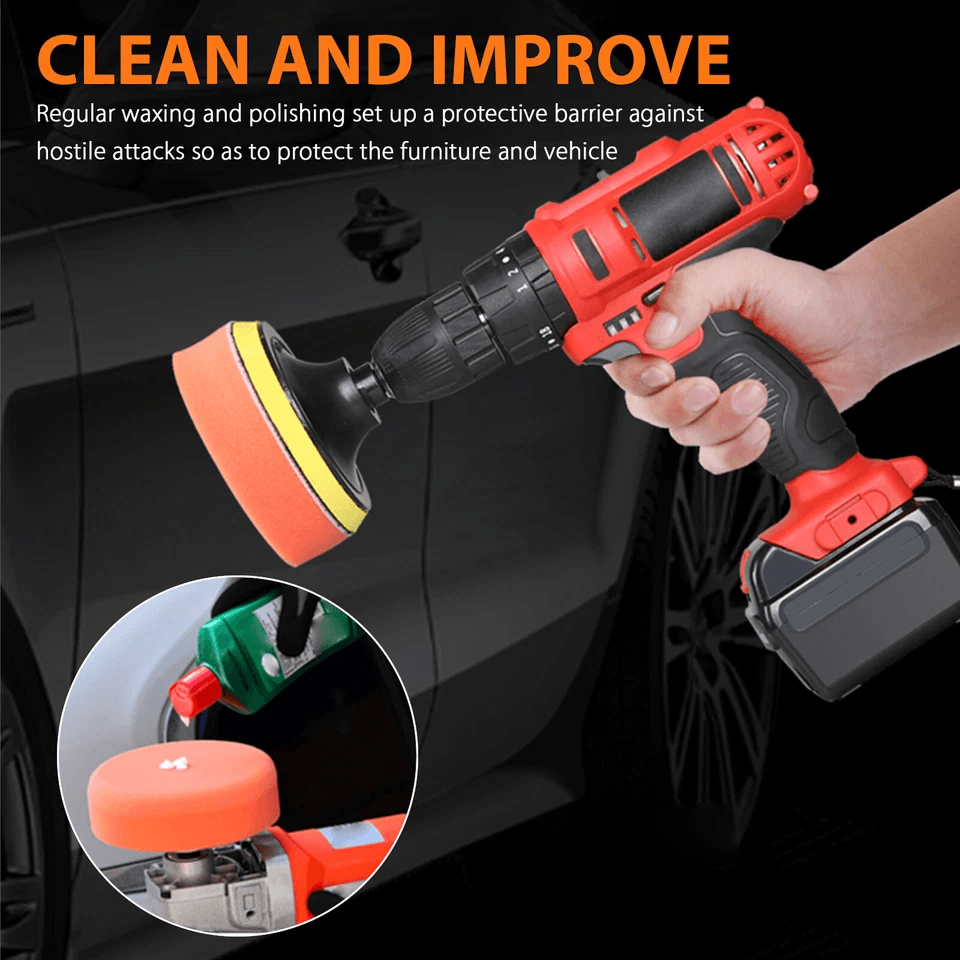 Car Buffing Pads Polishing Sponge Set Waxing Foam Polisher Kit For Drill SwirlFree High Gloss Auto  2